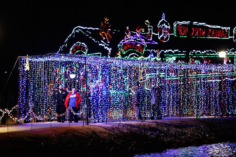 A Tunnel Made of Christmas Lights