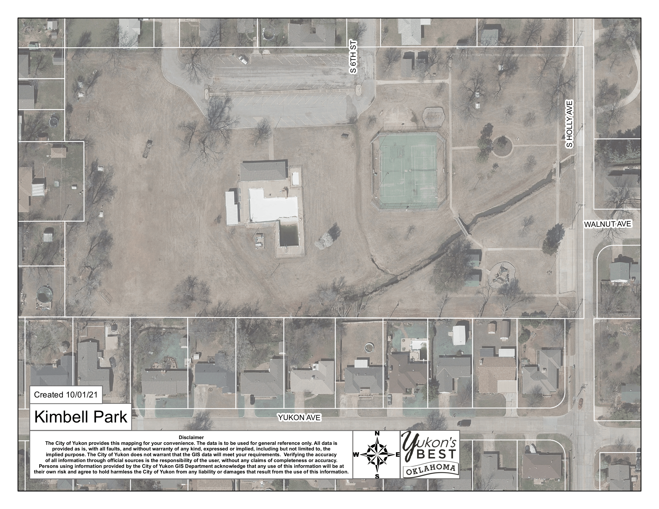 An aerial map of Kimbell Park