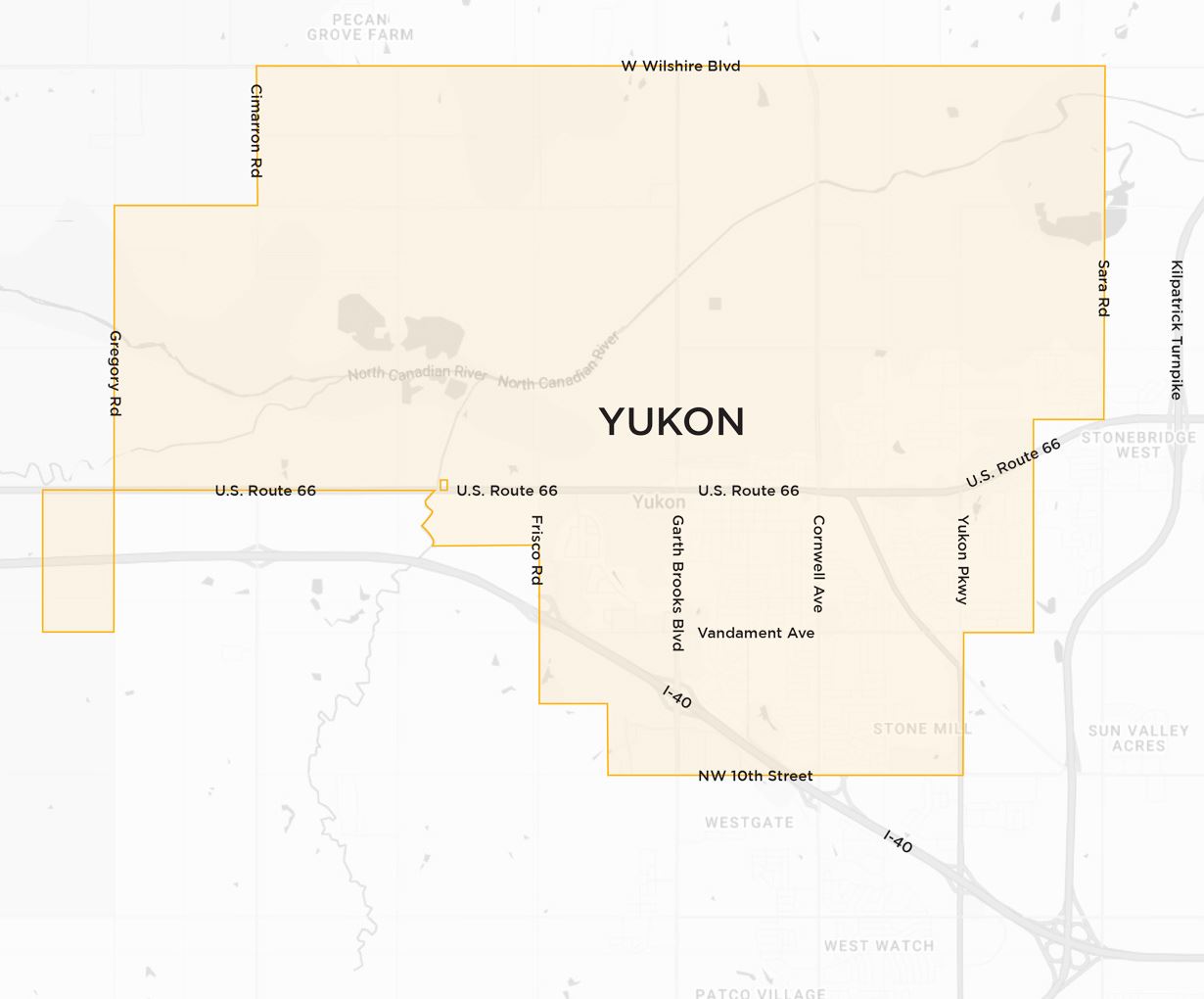 Yukon City Limits Map